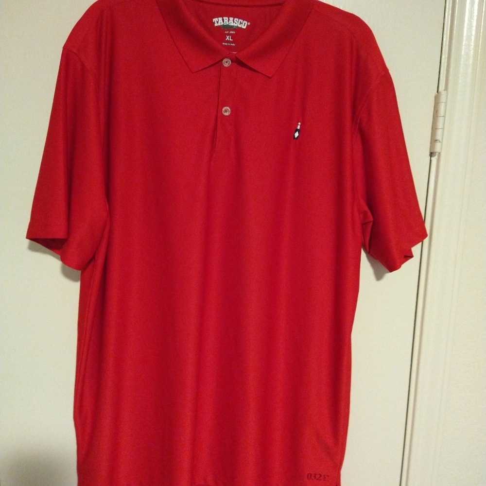 Tabasco Sport 032 Dry Red Short Sleeve Polo Shirt Men's sz XL.